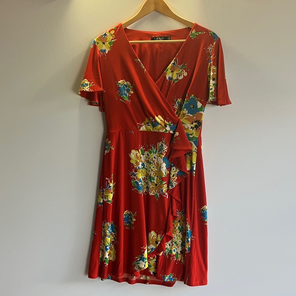 Lauren Ralph Lauren Red Floral Mini Dress